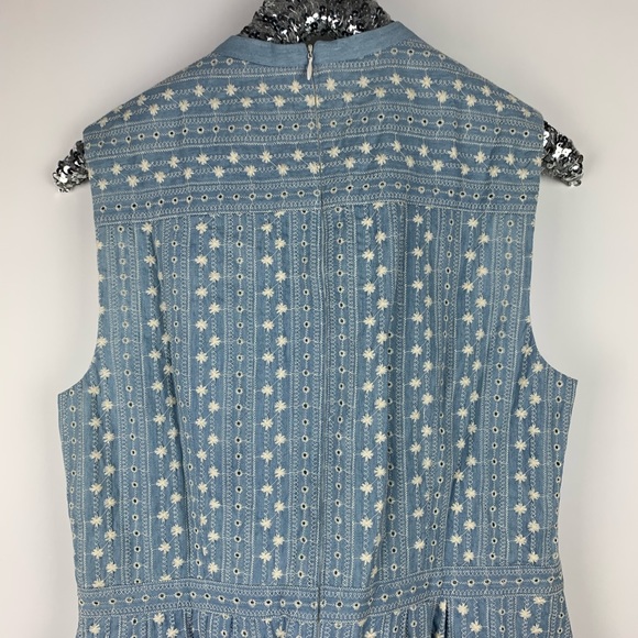 Gal Meets Glam Quinn Chambray Eyelet Dress - Picture 5 of 8